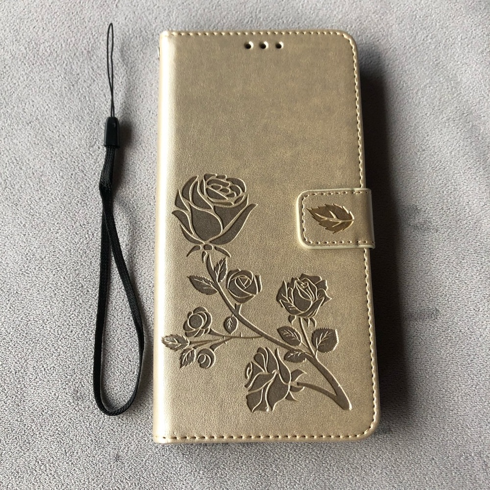 Samsung A21S ~ Wallet Case with Strap ~ Gold ~ Brand New!